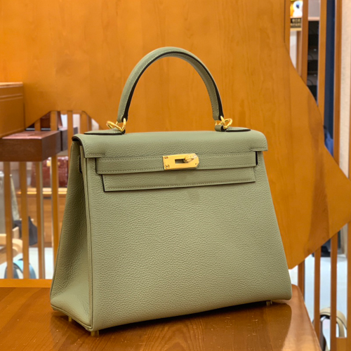 그린엘 에르메스 켈리 28 토고 세이지 그린 골드 버클