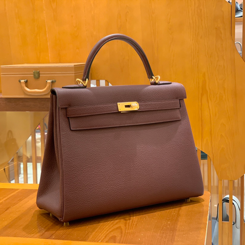 그린엘 에르메스 켈리32 토고 버건디 골드 버클