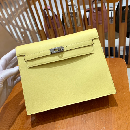 그린엘 에르메스 켈리 단스 스위프트 옐로우 실버 버클