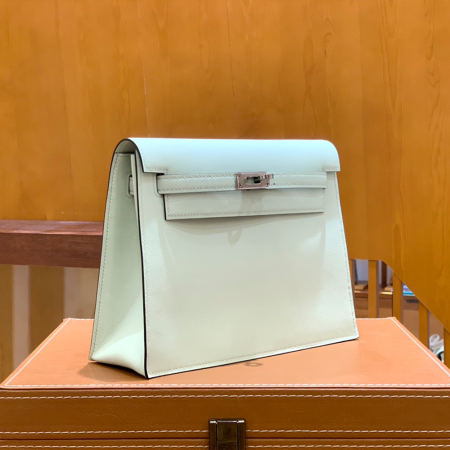 그린엘 에르메스 켈리 단스 버블 그린 실버 버클