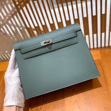 그린엘 에르메스 켈리 단스 아몬드 그린 실버 버클