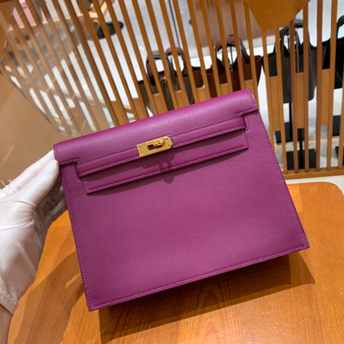 그린엘 에르메스 켈리 단스 아네모네 퍼플 골드 버클