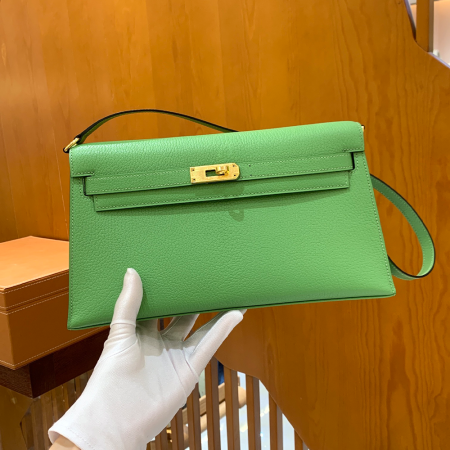 그린엘 에르메스 켈리 엘란 아보카도 그린 골드 버클