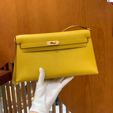 그린엘 에르메스 켈리 엘란 앰버 옐로우 골드 버클