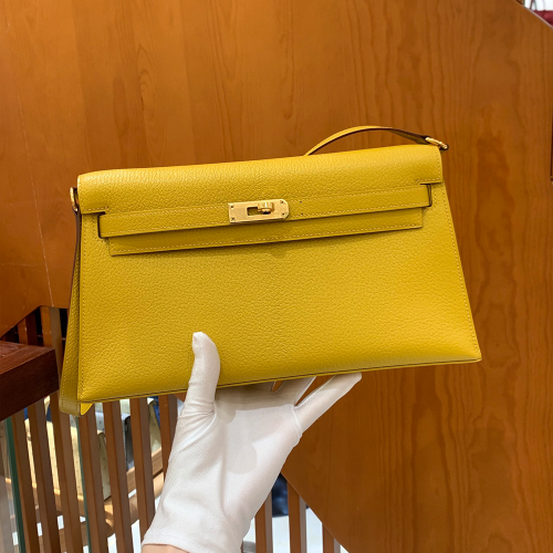 그린엘 에르메스 켈리 엘란 앰버 옐로우 골드 버클