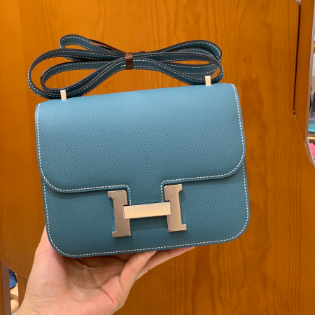 그린엘 에르메스 콘스탄스 18 데님 블루 실버 버클