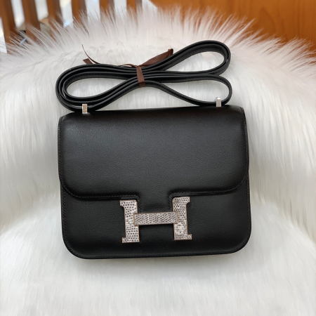 그린엘 에르메스 콘스탄스 18 스위프트 블랙 리자드 버클