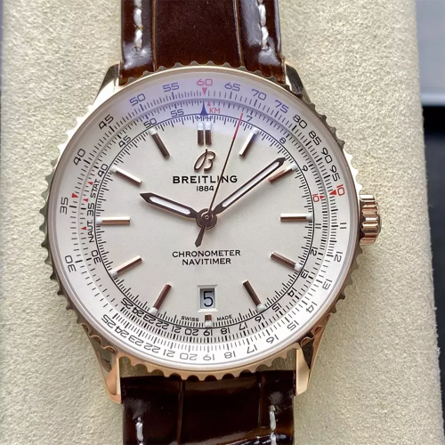 BLS공장 브라이틀링 에비에이터 네비타이머 오토매틱 크로노미터 화이트 다이얼 41mm