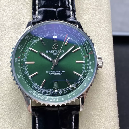 BLS공장 브라이틀링 에비에이터 네비타이머 오토매틱 크로노미터 그린 다이얼 41mm