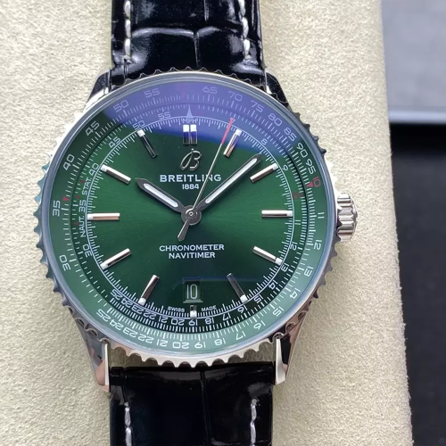 BLS공장 브라이틀링 에비에이터 네비타이머 오토매틱 크로노미터 그린 다이얼 41mm