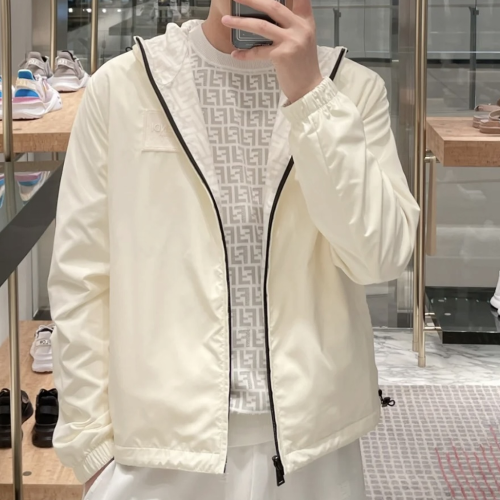 펜디 나일론 리버서블 윈드 자켓 화이트