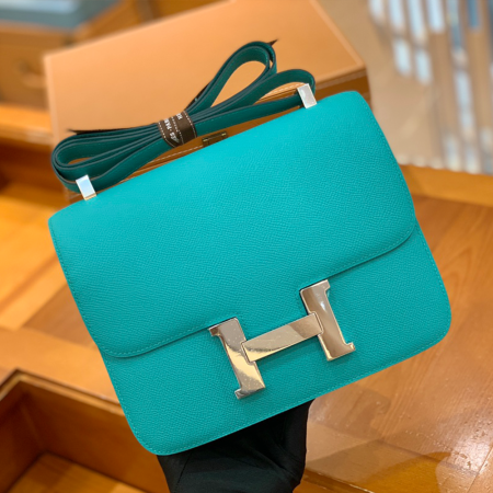 그린엘 에르메스 콘스탄스 24 엡송 베로나 그린 실버 버클