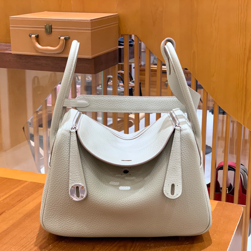 그린엘 에르메스 린디 26 펄 그레이 실버 버클