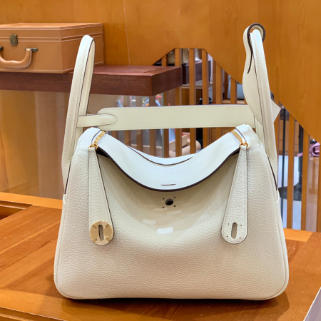 그린엘 에르메스 린디 26 크림 화이트 골드 버클