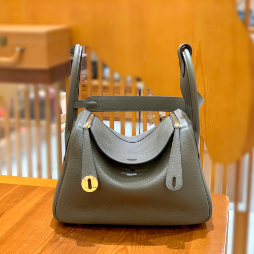 그린엘 에르메스 린디 26 퓨터 그레이 골드 버클