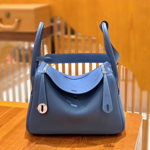 그린엘 에르메스 린디 26 브라이트 블루 실버 버클