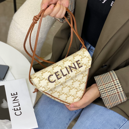 셀린느 트리오페 트라이앵글 크로스백 화이트 195902