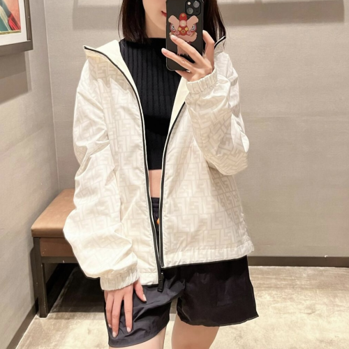 펜디 나일론 리버서블 윈드 자켓 화이트