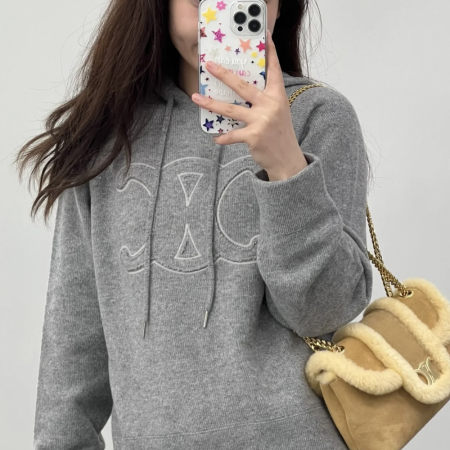 셀린느 트리옹페 울 캐시미어 후디