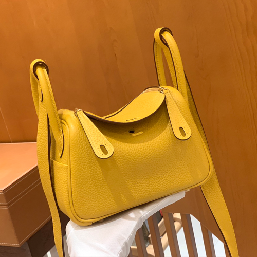 그린엘 에르메스 린디 미니 앰버 옐로우 골드 버클