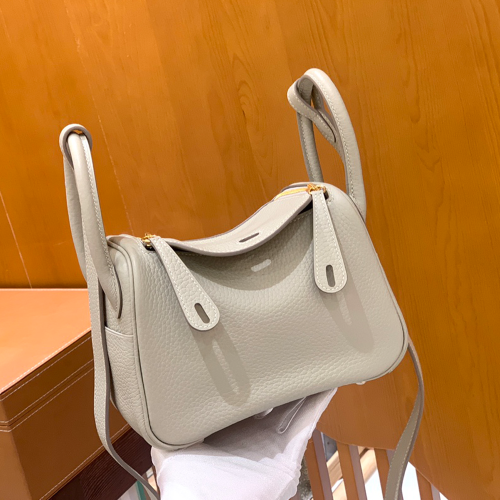 그린엘 에르메스 린디 미니 펄 그레이 골드 버클