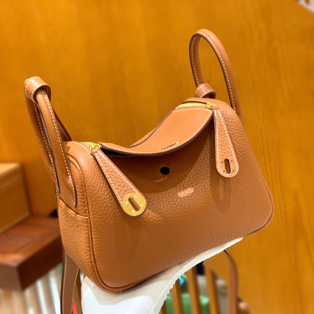그린엘 에르메스 린디 미니 골드 브라운 골드 버클