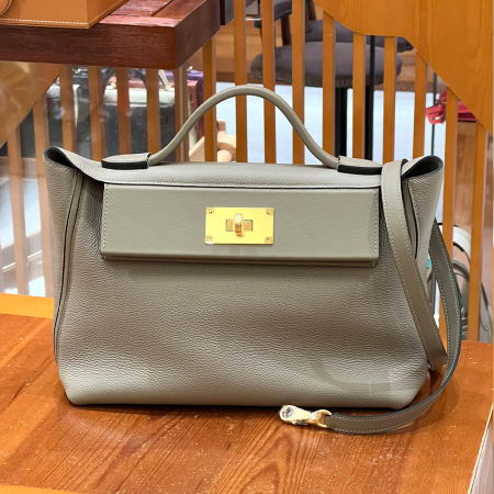 그린엘 에르메스 2424 백 그레이 골드 버클