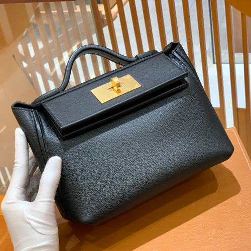 그린엘 에르메스 2424 백 미니 블랙 골드 버클