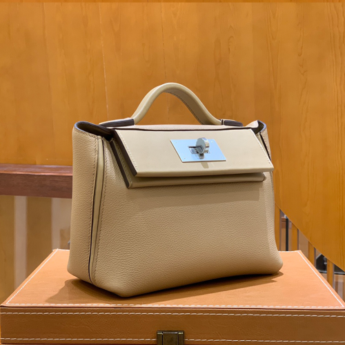 그린엘 에르메스 2424 백 미니 밀크티 실버 버클