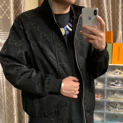 구찌 블랙 점보 GG 캔버스 자켓