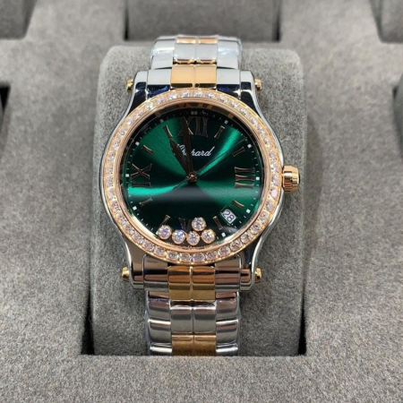 NR공장 쇼파드 해피 스포트 그린 다이얼 다이아 베젤 36mm 275378