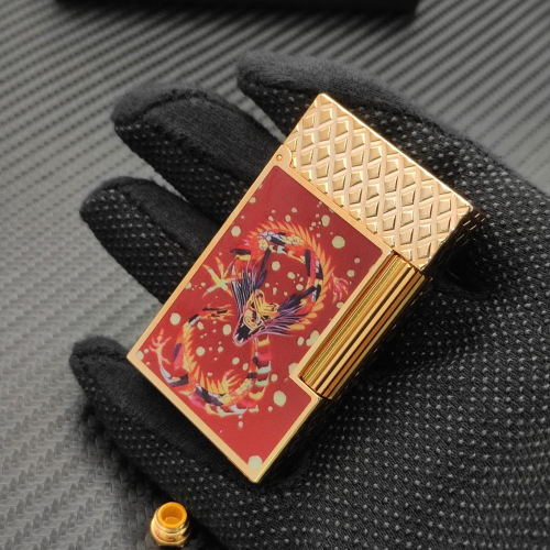 최고퀄 듀퐁 라이터 라인2 드래곤 버건디 옐로우 골드