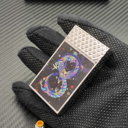 최고퀄 듀퐁 라이터 라인2 드래곤 퍼플 스틸