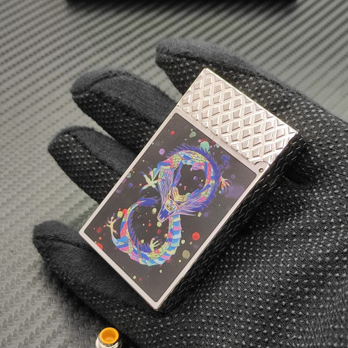 최고퀄 듀퐁 라이터 라인2 드래곤 퍼플 스틸