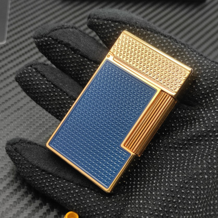 최고퀄 듀퐁 라이터 라인2 기요셰 블루 옐로우 골드 CA16616Z