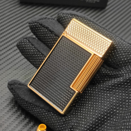 최고퀄 듀퐁 라이터 라인2 기요셰 블랙 옐로우 골드 CA16616Z