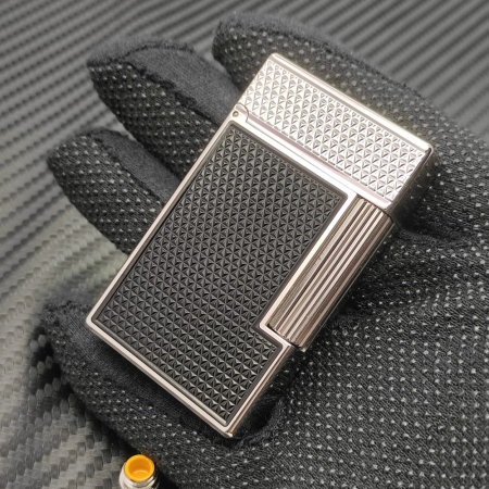 최고퀄 듀퐁 라이터 라인2 기요셰 블랙 스틸 CA16619Z