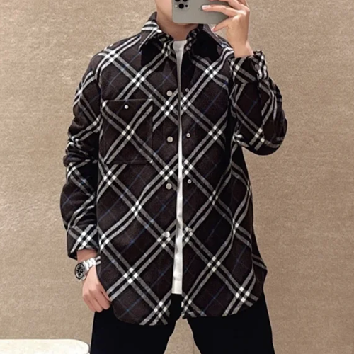 버버리 체크 코튼 셔츠 (스너그)