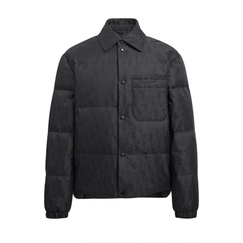 디올 오블리크 푸퍼 오버셔츠 블랙 테크니컬 자카드