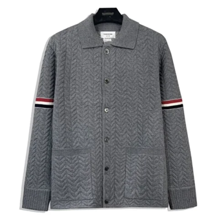 톰브라운 메리노 울 암밴드 셔츠 그레이