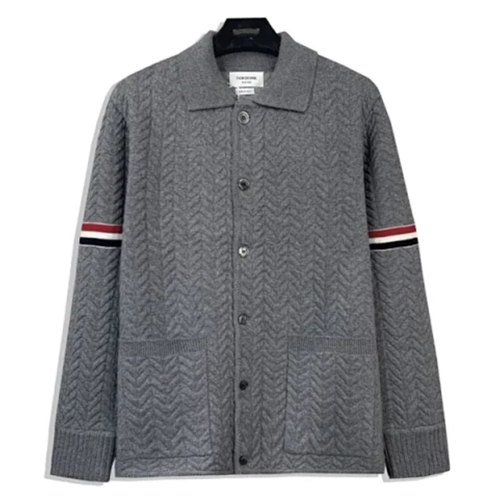 톰브라운 메리노 울 암밴드 셔츠 그레이