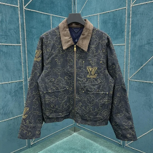 루이비통 엠브로이더드 데님 워크웨어 자켓