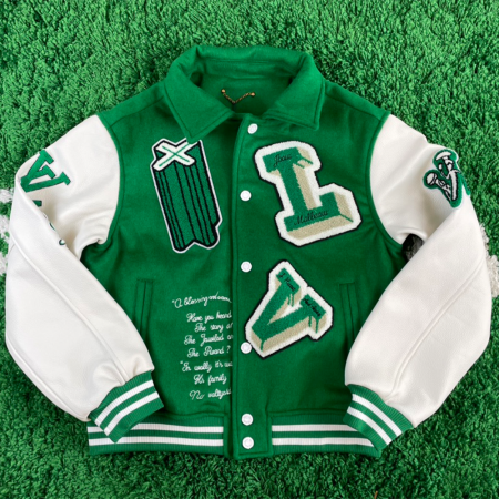 루이비통 바시티 레더 자켓 그린