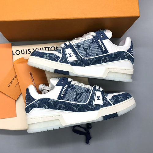 루이비통 LV 트레이너 스니커즈 모노그램 데님 블루