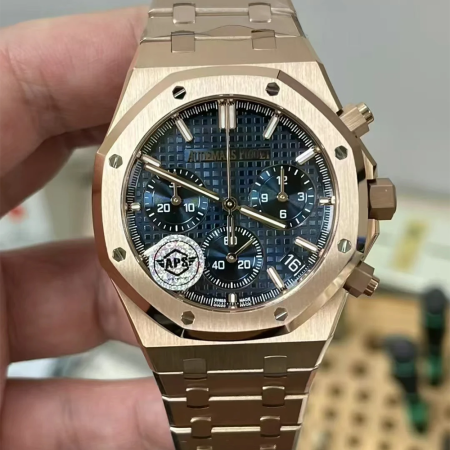 APS공장 오데마피게 로얄오크 크로노그래프 청판 다이얼 41mm 26240 RG