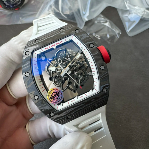 APS공장 V2 리차드밀 부바왓슨 RM-055 블랙 카본 케이스 화이트 러버밴드