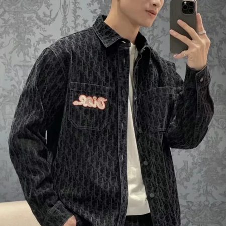 디올 오버셔츠 블루 코튼 블렌드 데님