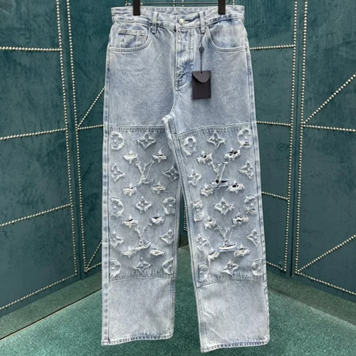 루이비통 엠브로이더드 데님 팬츠