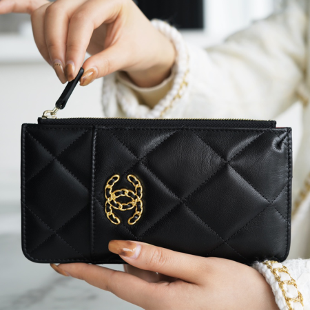 팬더샵 샤넬 램스킨 체인 로고 폰 홀더 카드지갑 AP1182