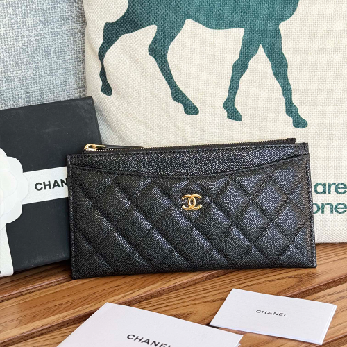 샤넬 블랙 캐비어 미니  장지갑 A84107